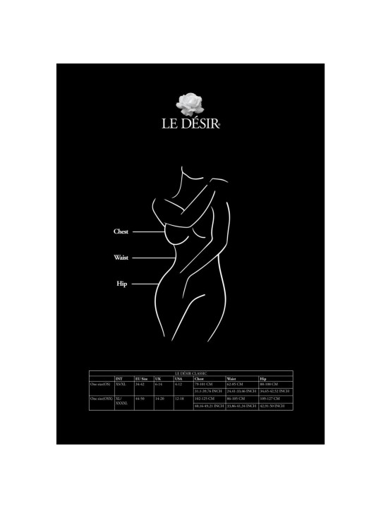 Le Desir - Jarretelpanty met Bandjes in de Taille Queen Size - Zwart