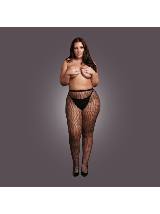Le Desir - Panty met Fijn Visnetpatroon - Zwart