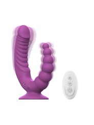 Teazers - Double Vibrator met Zuignap en Afstandsbediening - Paars