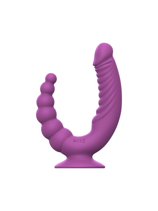 Teazers - Double Vibrator met Zuignap en Afstandsbediening - Paars