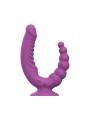 Teazers - Double Vibrator met Zuignap en Afstandsbediening - Paars