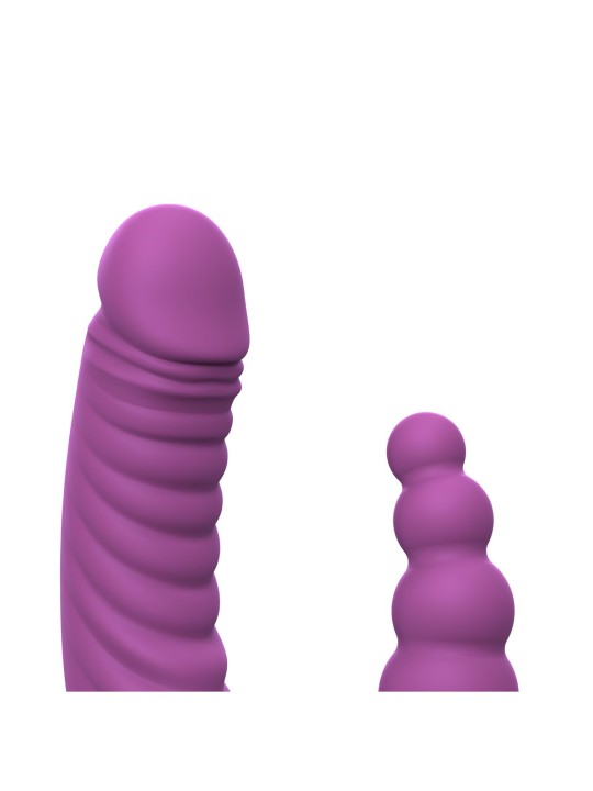 Teazers - Double Vibrator met Zuignap en Afstandsbediening - Paars
