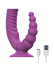 Teazers - Double Vibrator met Zuignap en Afstandsbediening - Paars