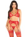 Leg Avenue – 3-Piece Lingerie Set – Red