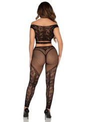 Leg Avenue – Off-Shoulder Crop Top & Legging Set – Black