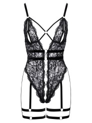 Cottelli LINGERIE – Crotchless String Body – Zwart