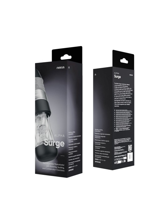 Nexus – Alpha Surge Masturbator with Rotation & Suction – Black