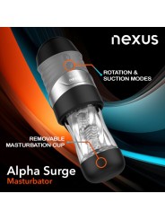 Nexus – Alpha Surge Masturbator with Rotation & Suction – Black