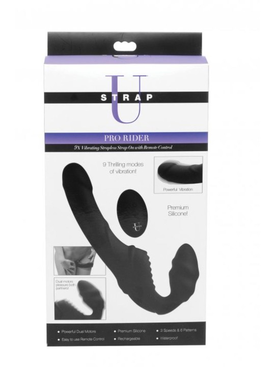 Pro Rider Strapless Strap-on Vibrator - Zwart