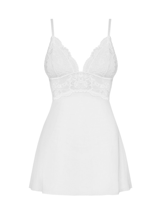 Babydoll Setje Met Kant - Wit