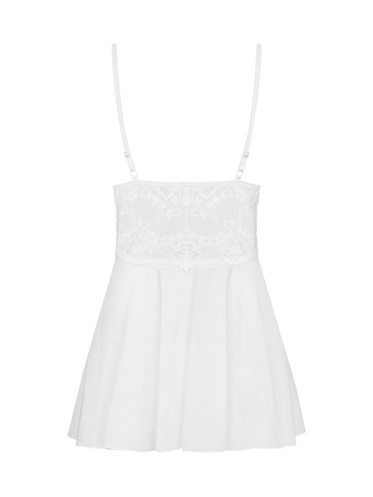 Babydoll Setje Met Kant - Wit