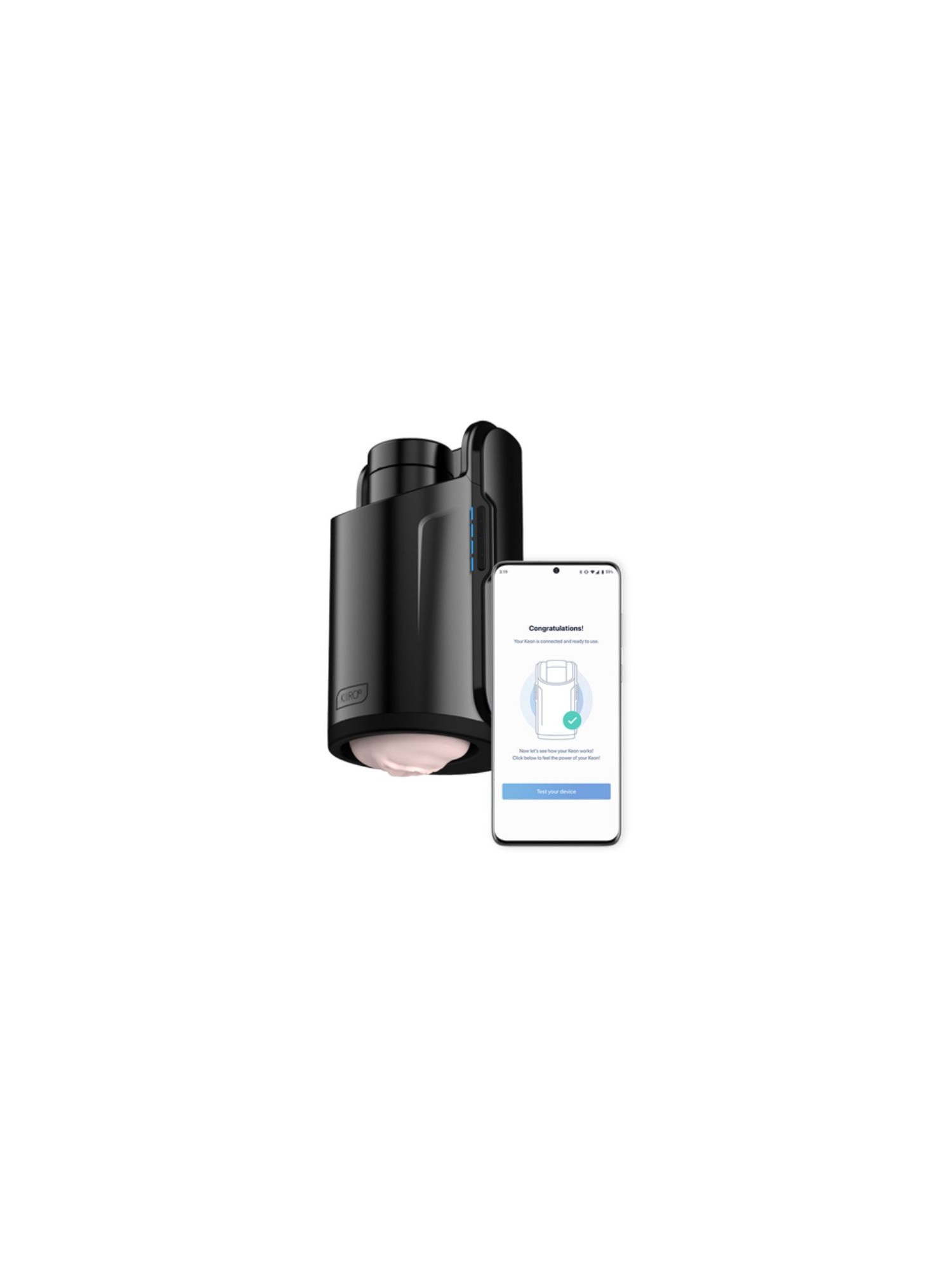 Kiiroo – Keon Combo Set Masturbator WiFi – Inclusief Feel Stroker – Zwart