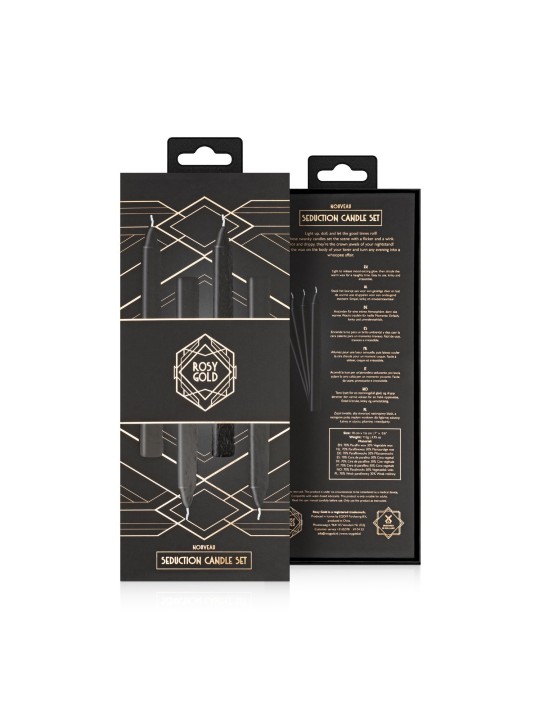 Rosy Gold - Seduction Candle Set - Zwart