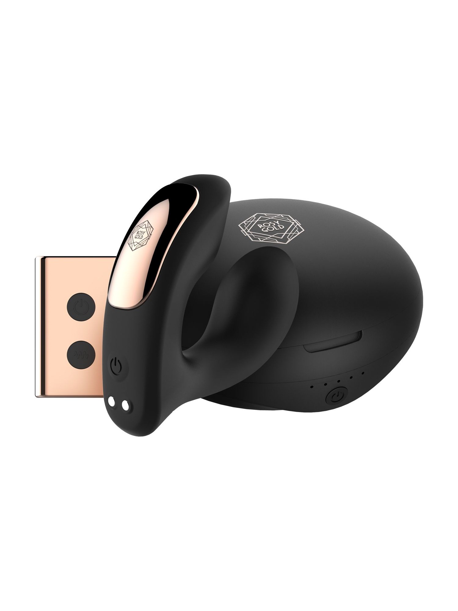 Rosy Gold – Wearable Vibrator with Luxury Charging Case – Black