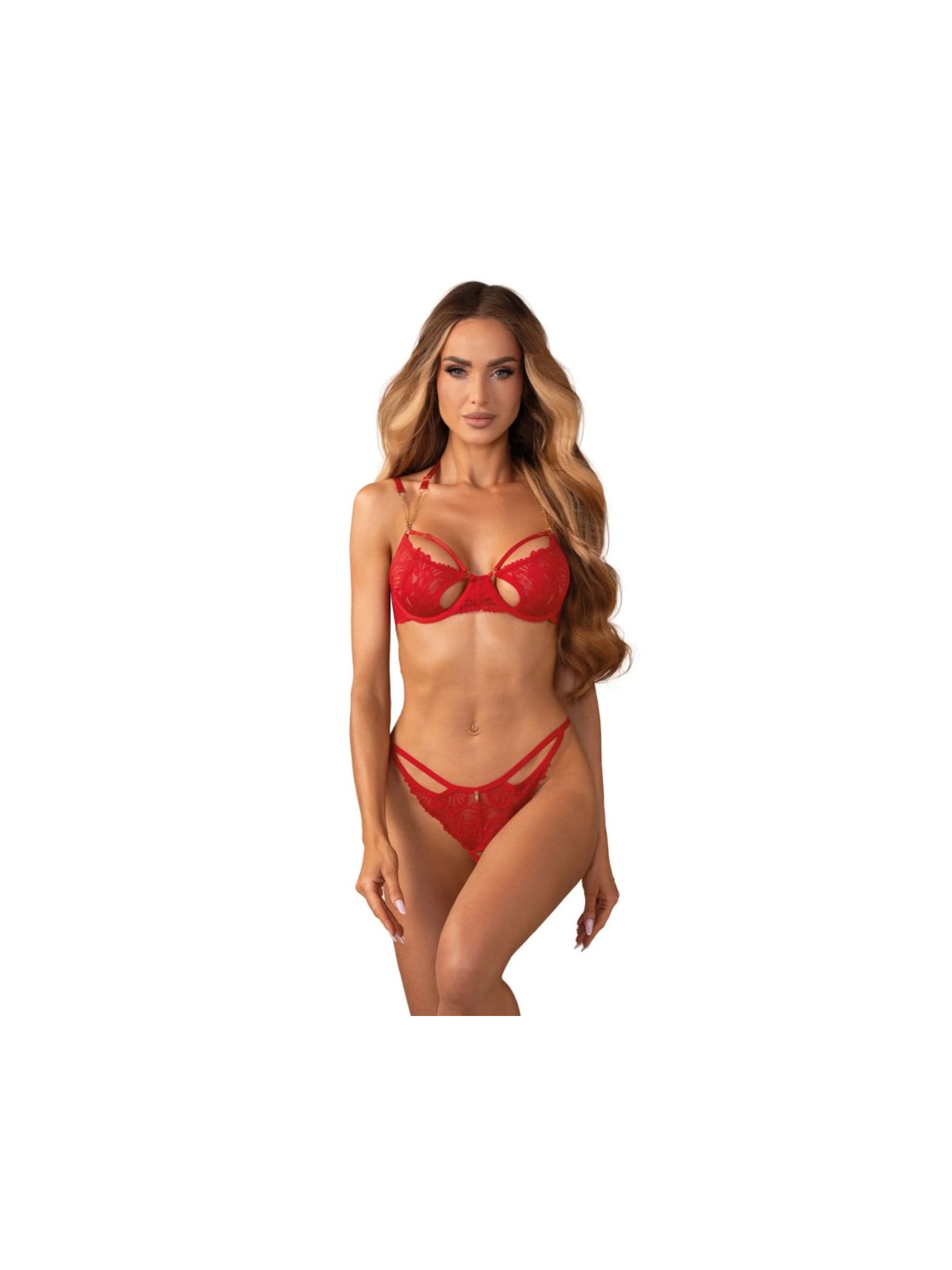 Obsessive – Matildea 2-Delige Open Set – Rood
