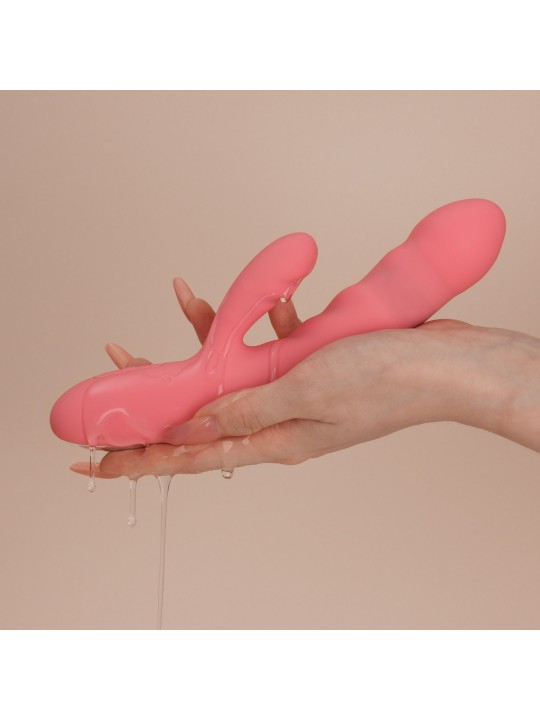SVAKOM - Avery Thrusting Rabbit Vibrator - Strawberry Pink