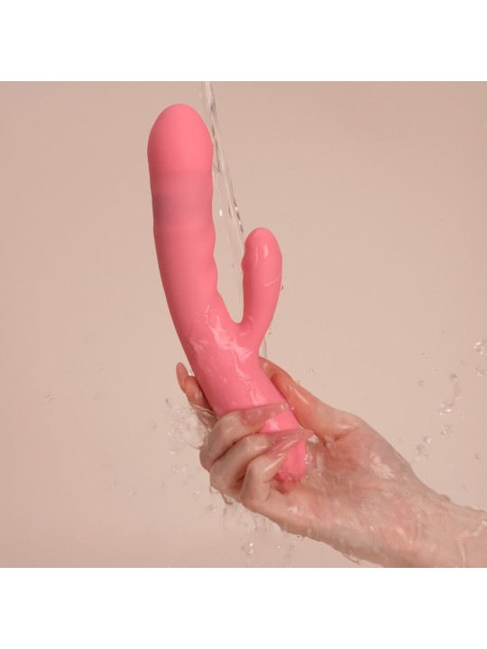 SVAKOM - Avery Thrusting Rabbit Vibrator - Strawberry Pink