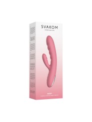 SVAKOM - Avery Thrusting Rabbit Vibrator - Strawberry Pink