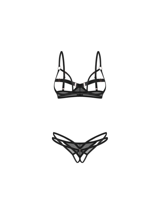 Obsessive – Euridia 2-delige Crotchless Set – Zwart