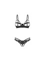 Obsessive – Euridia 2-delige Crotchless Set – Zwart