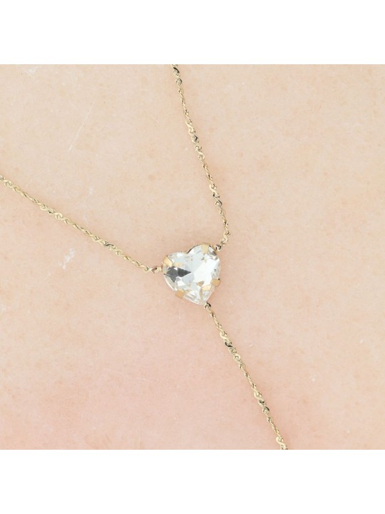 Otazu - Love Anklet Crystal Heart - Transparent