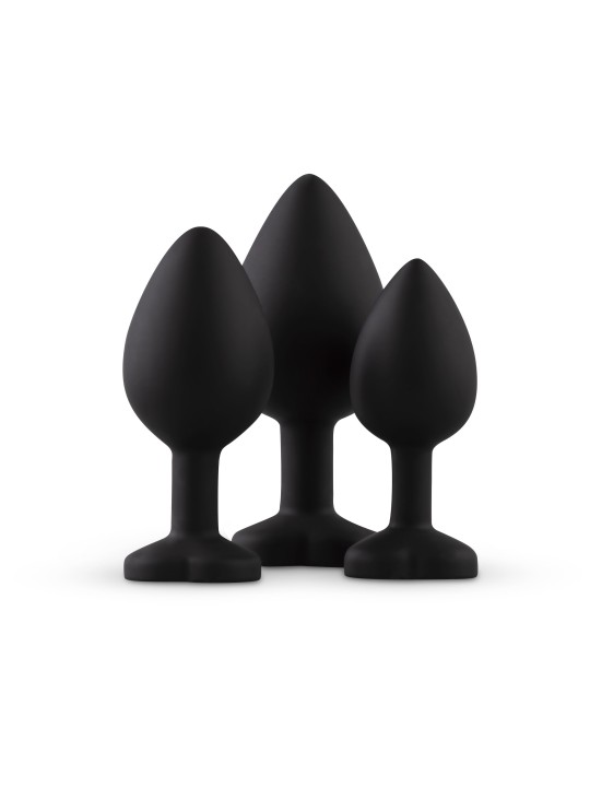 Siliconen Buttplug Set Met Diamantjes - Hart