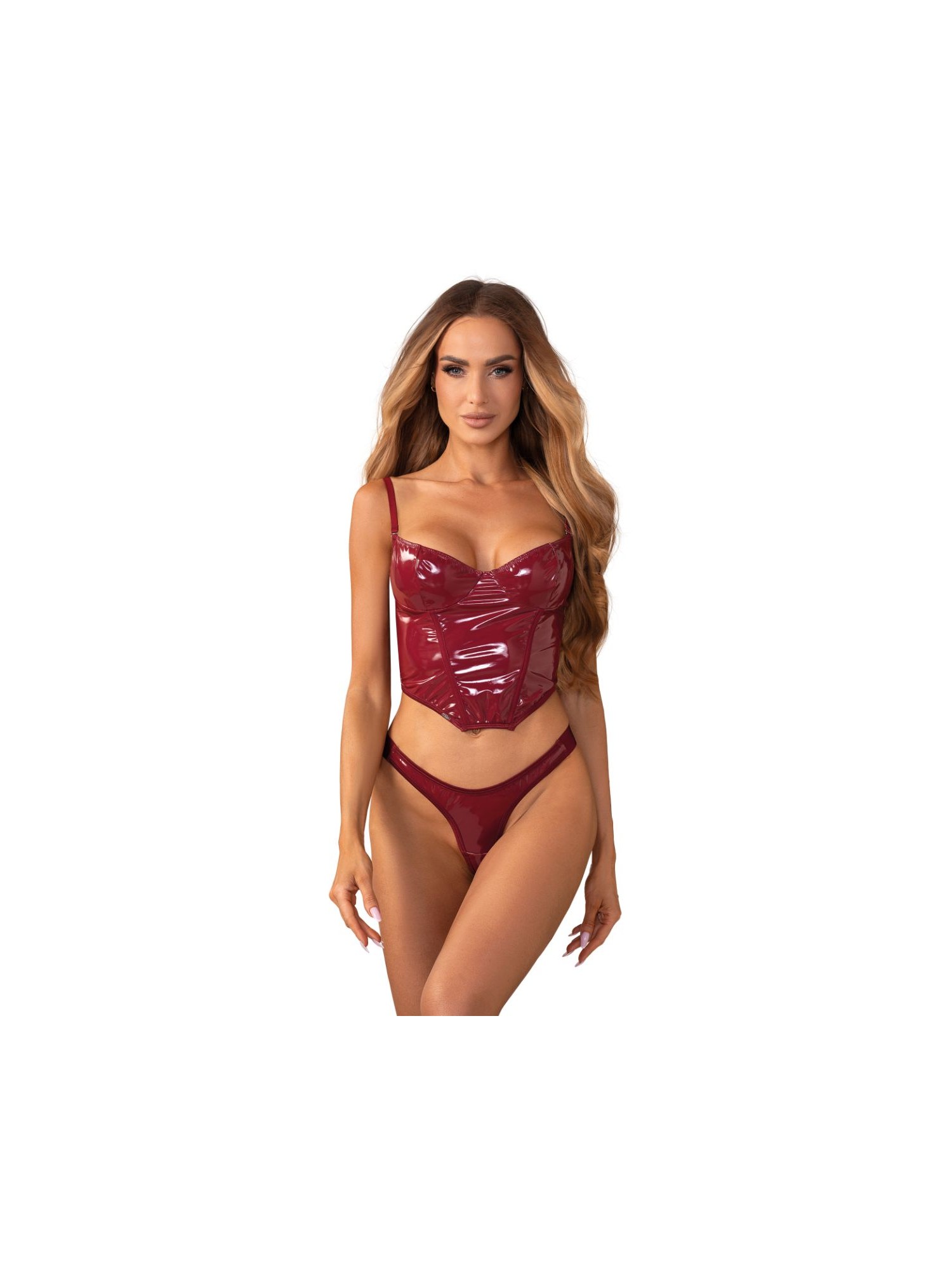 Obsessive - Redya Corset and Thong - Red