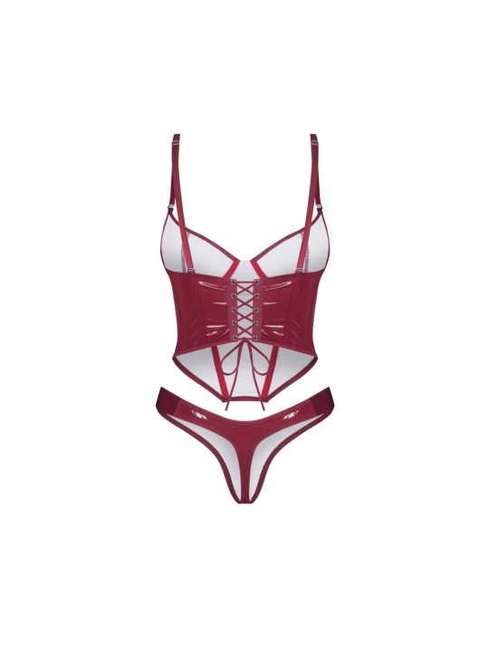 Obsessive - Redya Corset and Thong - Red