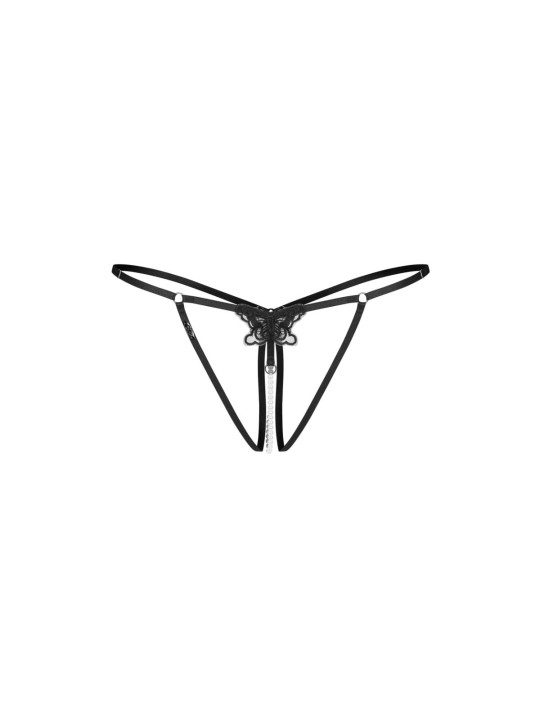 Obsessive - Selisme Crotchless Thong - Black