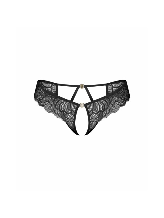 Obsessive - Divienne Crotchless Thong - Black