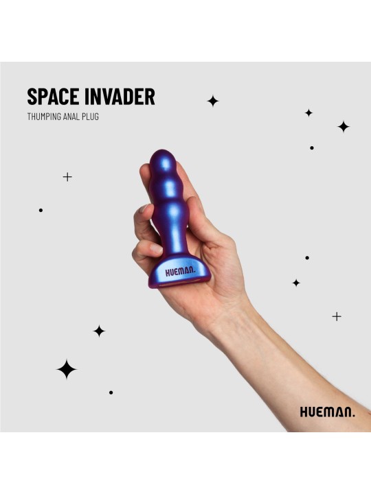 Hueman - Space Invader Vibrerende en Stotende Buttplug