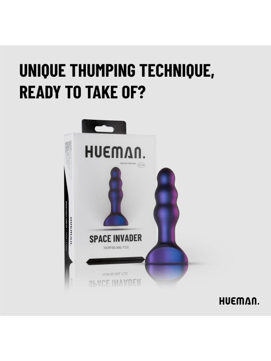 Hueman - Space Invader Vibrerende en Stotende Buttplug