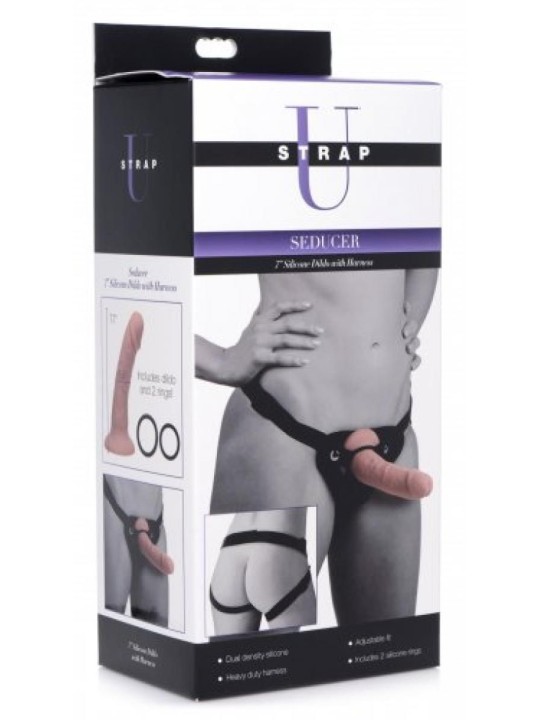Seducer Siliconen Dildo Met Harnas - 18 cm