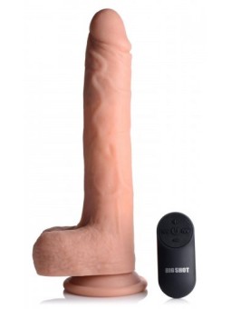 Vibrerende & Stotende Realistische XL Dildo met Zuignap en Ballen -16.5 cm