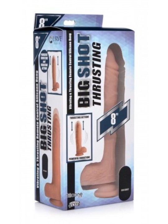 Vibrerende & Stotende Realistische XL Dildo met Zuignap en Ballen -16.5 cm