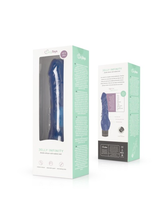 Jelly Infinity - Realistic Vibrator - Blue