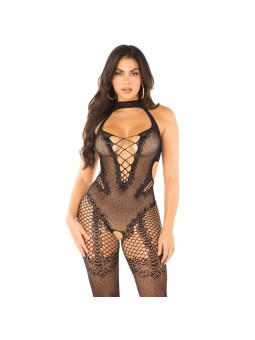 Leg Avenue - Heart Crotchless Bodystocking - Black