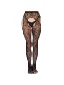 Leg Avenue - Bloom Net Suspender Tights - Zwart