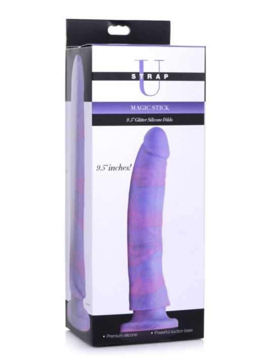 Magic Stick Siliconen Dildo Met Glitters - 24 cm