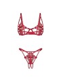 Obsessive - Luise Sublim 2-delige Open Set - Rood