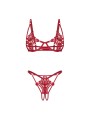 Obsessive - Luise Sublim 2-delige Open Set - Rood