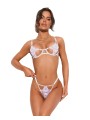 Obsessive - Luise Sublim 2-pcs Crotchless Set - White