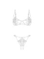 Obsessive - Luise Sublim 2-pcs Crotchless Set - White