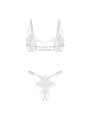 Obsessive - Luise Sublim 2-pcs Crotchless Set - White