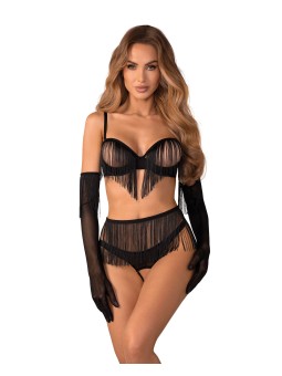 Obsessive - Rossay 4-delige Open Set - Zwart