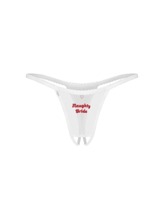 Obsessive - Weddya Bride Crotchless Thong - White