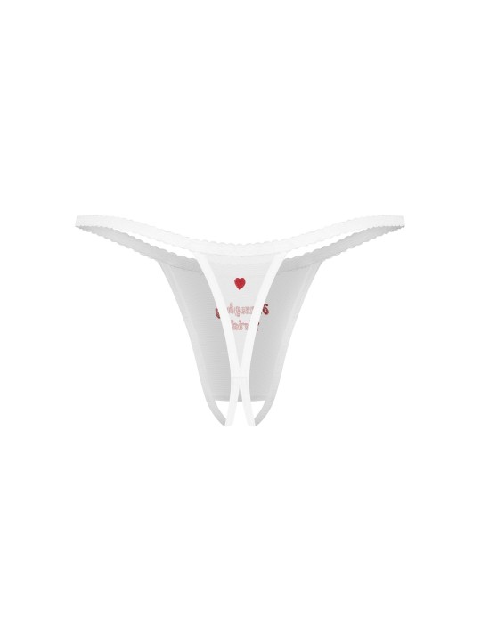 Obsessive - Weddya Bride Crotchless Thong - White