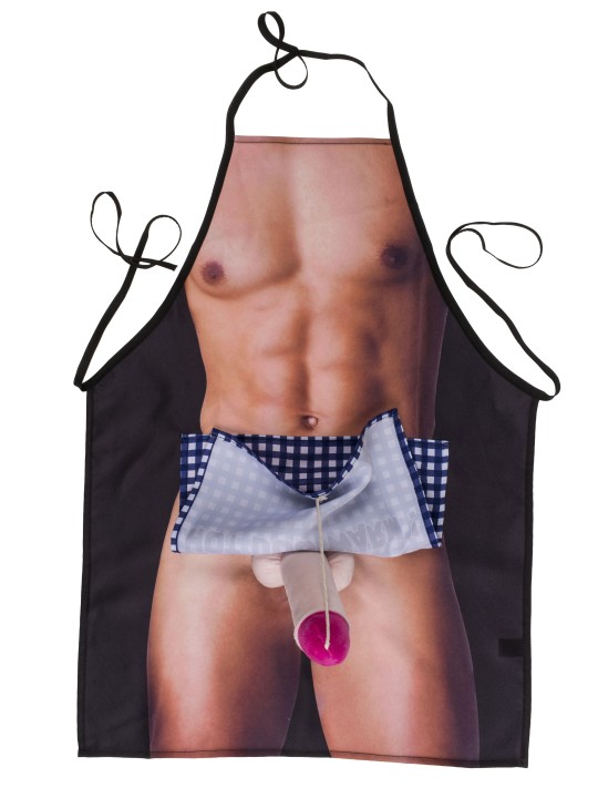 Keukenschort - Mannelijk lichaam met verrassende penis