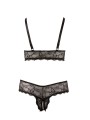 Cottelli Collection - Bra and crotchless G-string