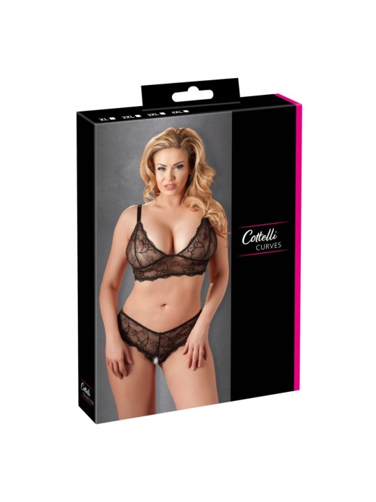 Cottelli Collection - Bra and crotchless G-string